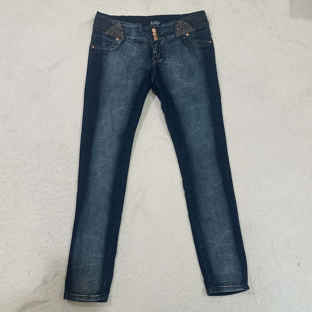 RAG Women's Studded Pocket Detail Skinny Jeans